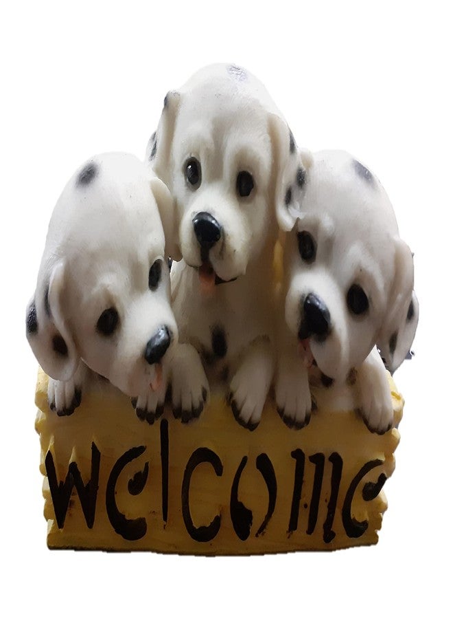 AFTERSTITCH Welcome Dog Showpiece Statue for Door Entrance Decoration House Warming Gifts for New Home Latest Kitchen Living Room Decor Items Stylish(Resin, White) - Image 4